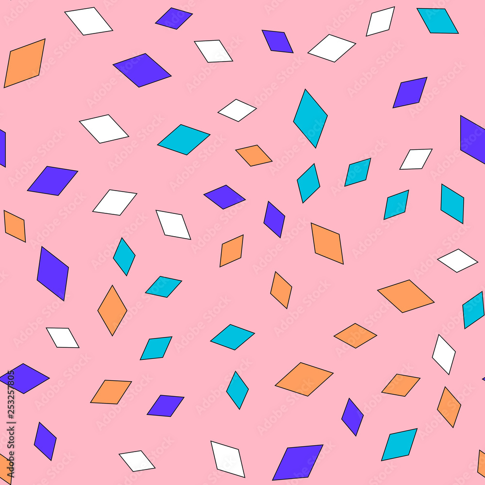 Abstract geometric pattern with rhombus. Multicolor Figures. Texture for print and Banner. Flat style Abstract geometric pattern with rhombus. Multicolor Figures. Texture for print and Banner. Flat style