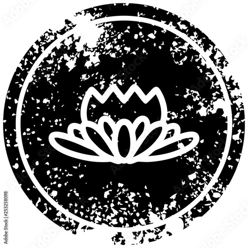 lotus flower distressed icon