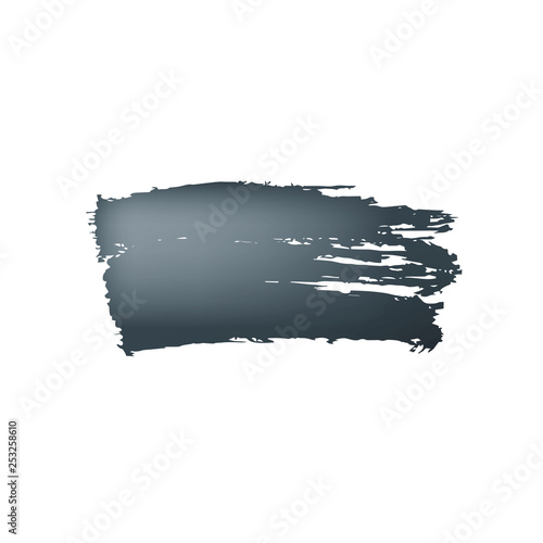 Brush stroke of black paint on white background.