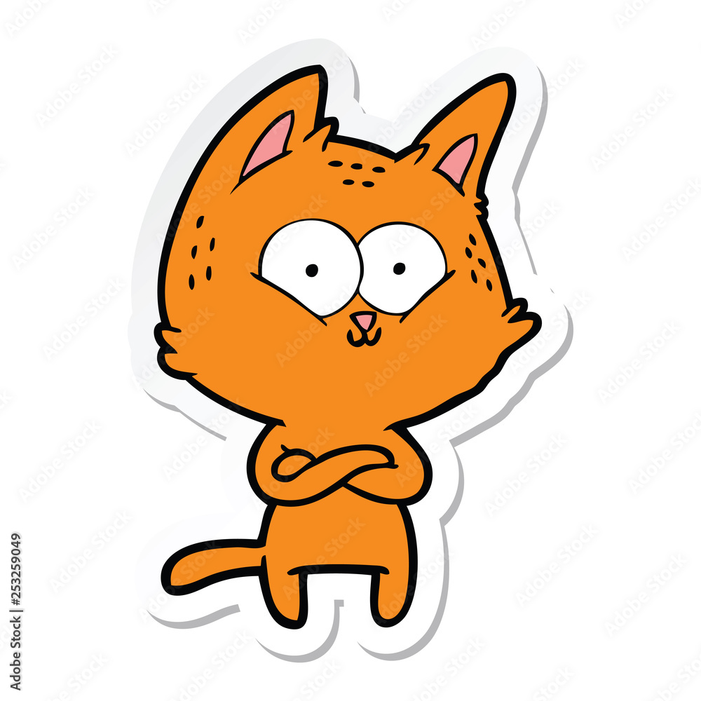 sticker of a cartoon cat