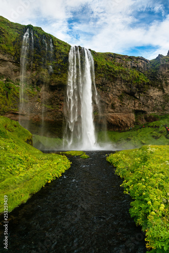Iceland landmark - Seljalandsfoss waterfall