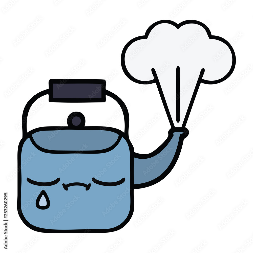 cute cartoon steaming kettle cute cartoon steaming kettle