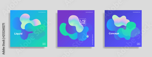 Trendy design templates with fluid gradient shapes