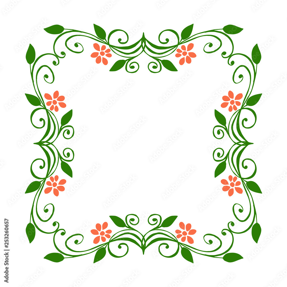 Vector illustration pattern art orange flower frames blooms hand drawn Vector illustration pattern art orange flower frames blooms hand drawn