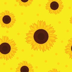Fotobehang Geel patronen Gele zonnebloemen patroon zomerse sfeer  © krissikunterbunt