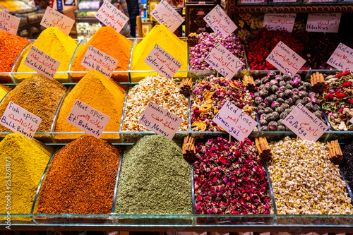 Photography Spices and herbal tea in the Egyptian bazaar in Istanbul