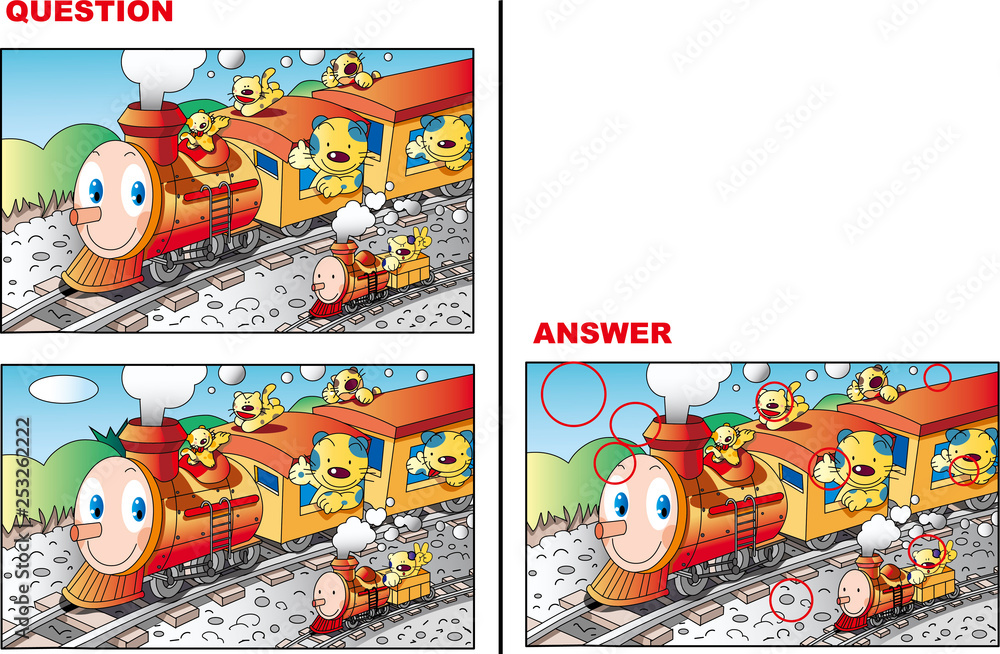 間違い探しイラスト 機関車 Stock Vector Adobe Stock