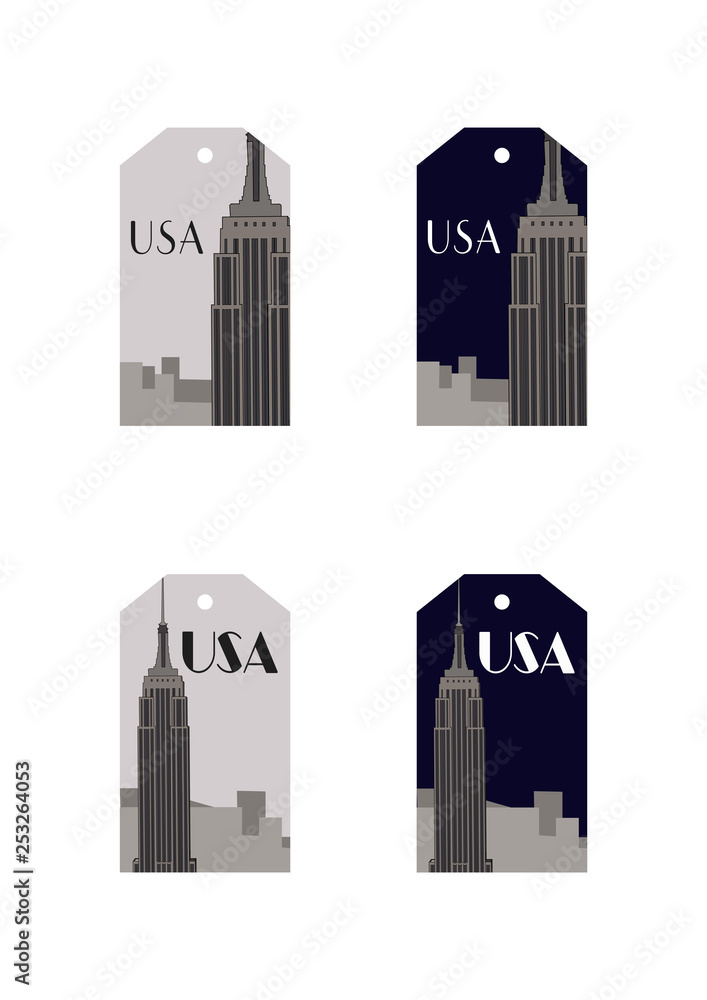 Gift tag set of Empire State Building