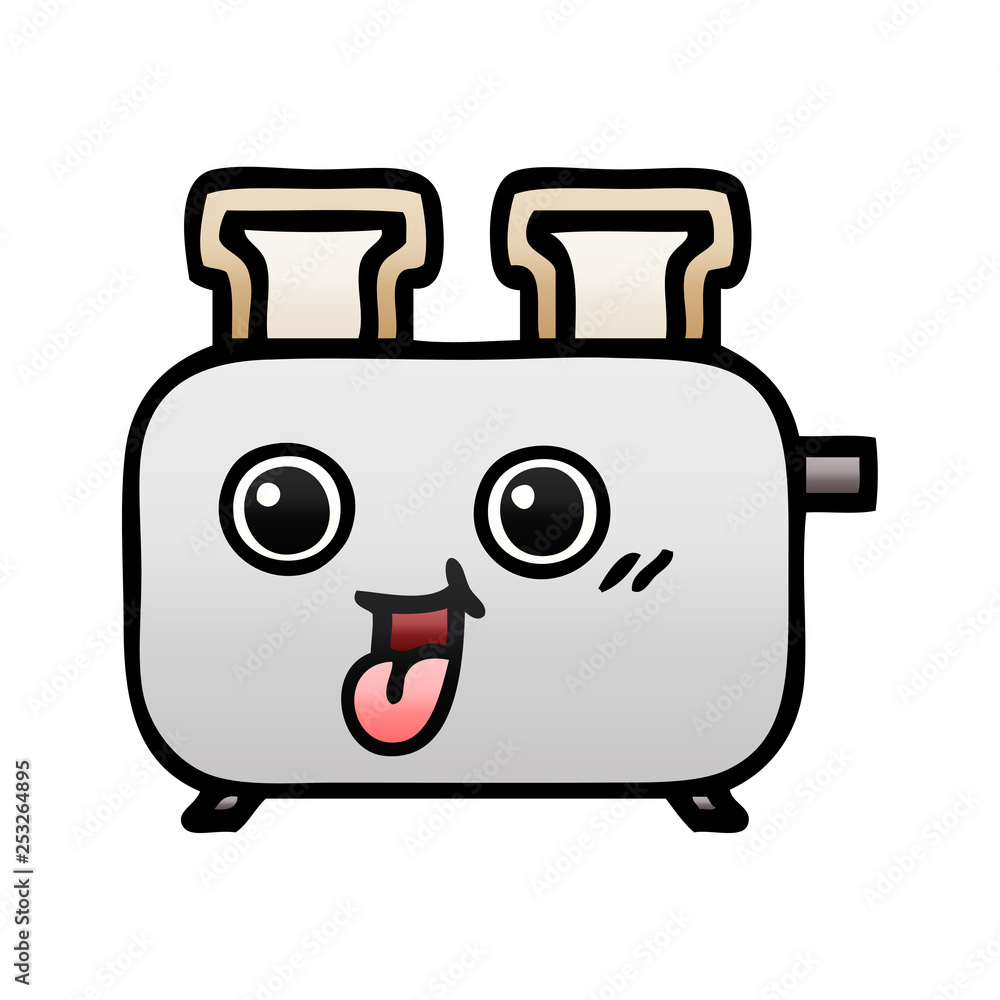 gradient shaded cartoon of a toaster gradient shaded cartoon of a toaster