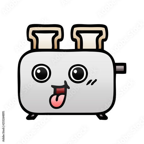 gradient shaded cartoon of a toaster