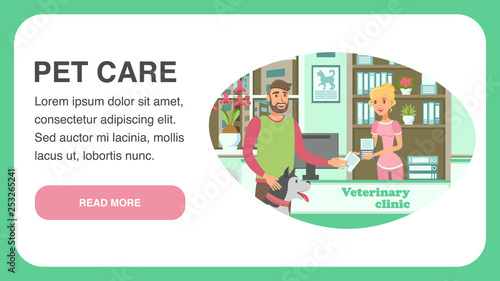 Veterinary Clinic Landing Page Vector Template