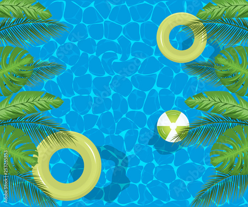 swimming pool top view background. Vector illustration.