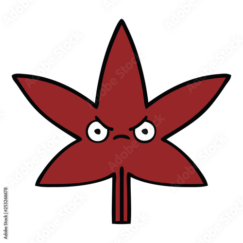 cute cartoon autumnal leaf
