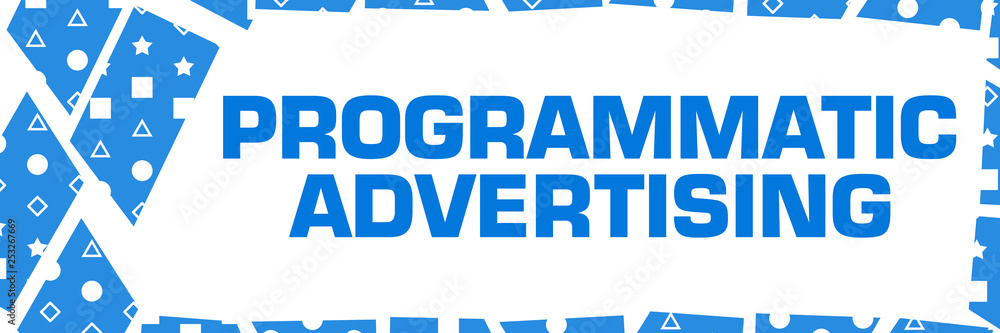 Programmatic Advertising Blue White Chunks Left Border 