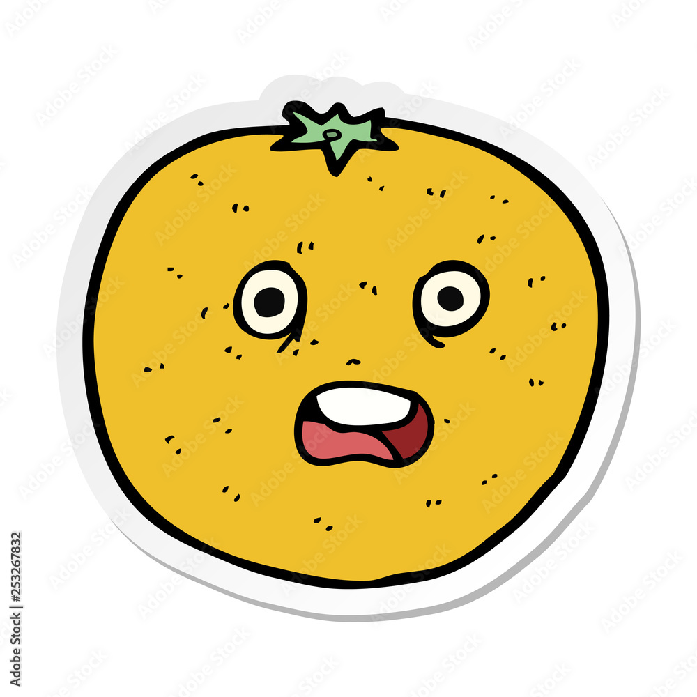Obraz premium sticker of a cartoon orange