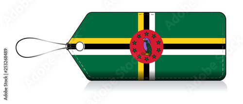Dominican flag label, Made in Dominica