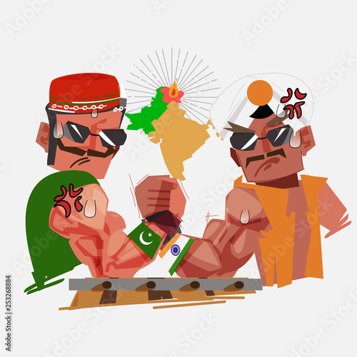 Kashmir crisis. war between Pakistan and India. Arm Wresting between Pakistan and India