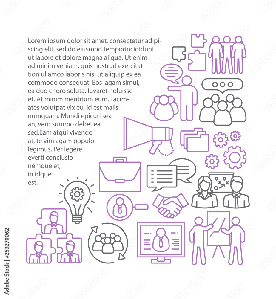 Teamwork article page vector template Teamwork article page vector template