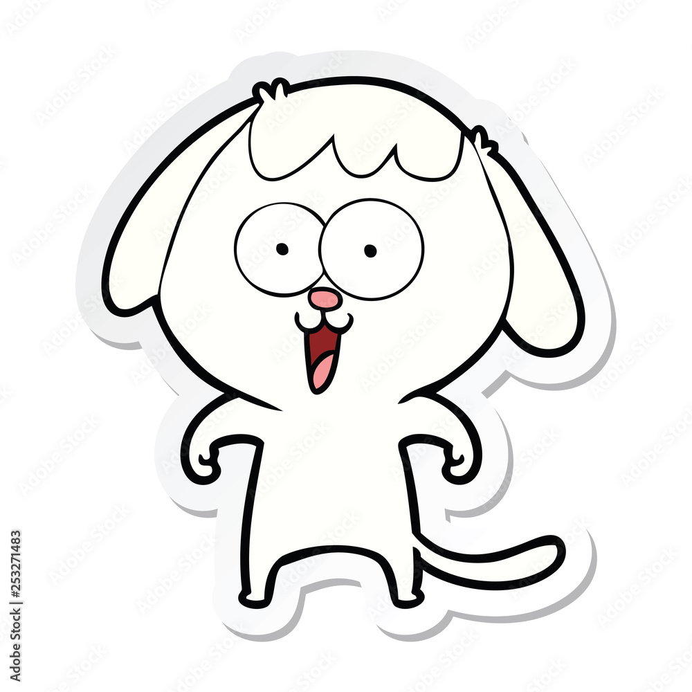 sticker of a cute cartoon dog sticker of a cute cartoon dog