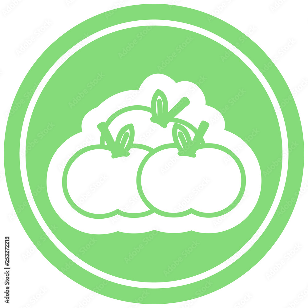 pile of apples circular icon