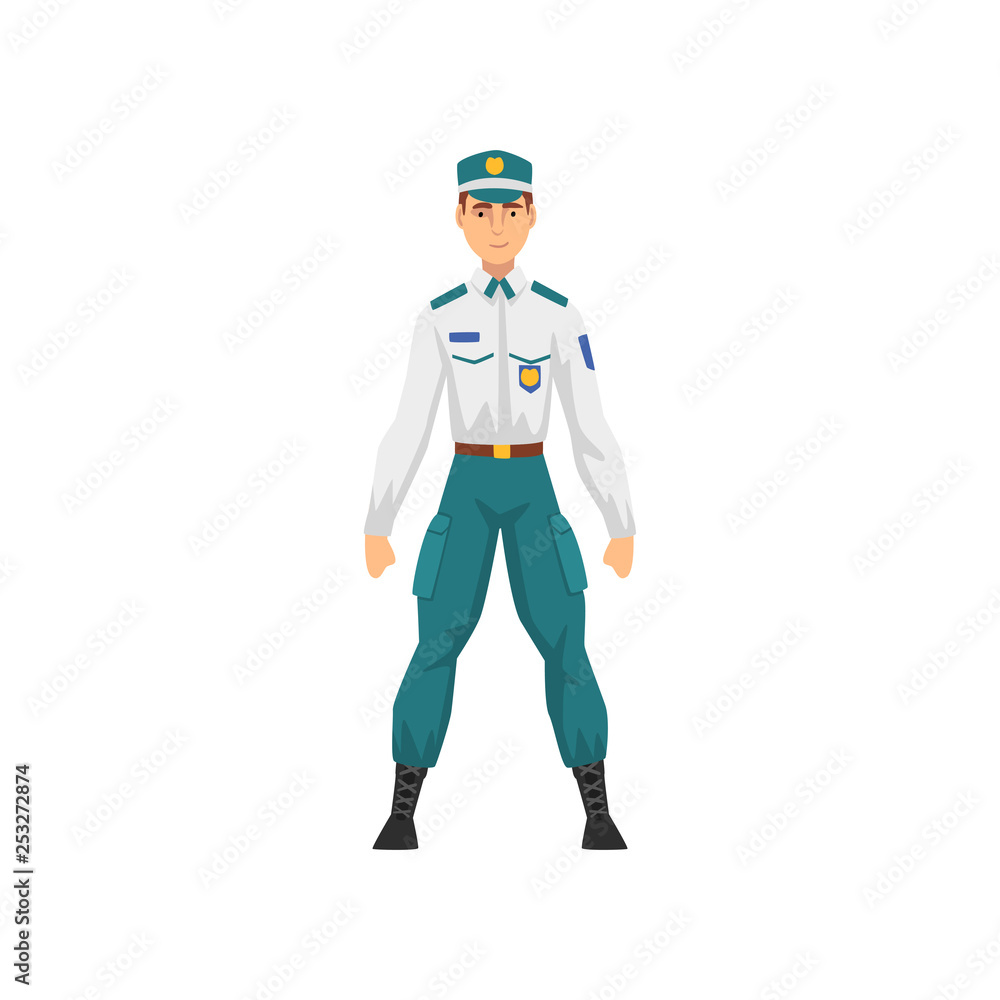 Police Officer in Uniform, Professional Policeman Character Vector Illustration Police Officer in Uniform, Professional Policeman Character Vector Illustration