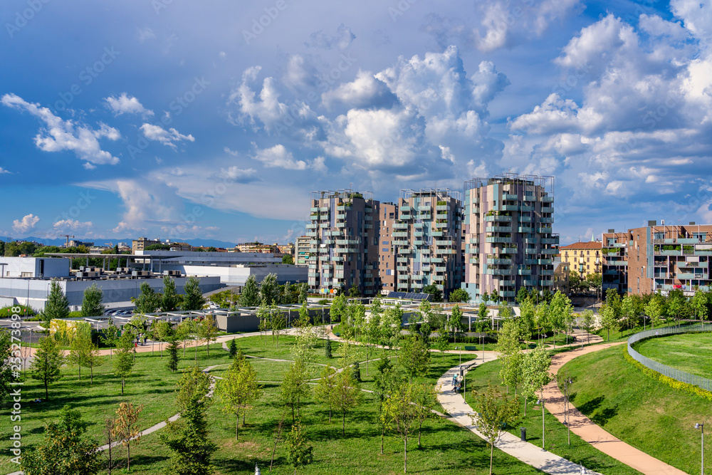 Obraz premium Modern park at Portello, in Milan
