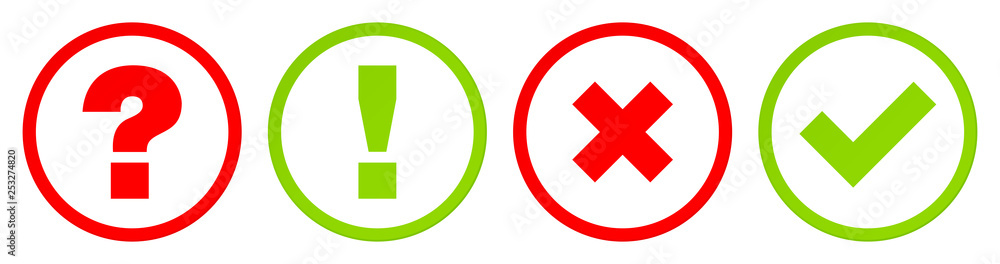 Buttons Frage, Antwort & Checkmarks Set Kontur Buttons Frage, Antwort & Checkmarks Set Kontur