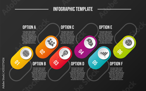 Round infographic template - business timeline. Vector