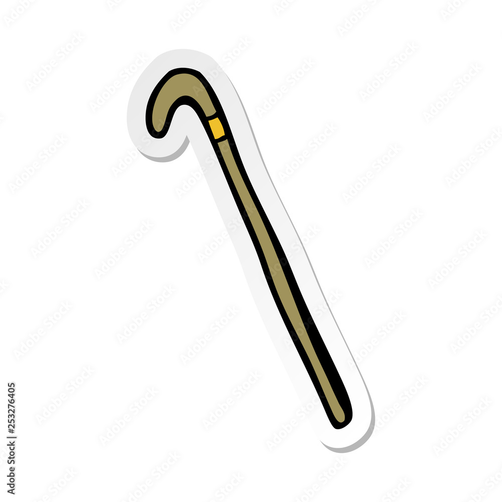 sticker of a cartoon walking stick sticker of a cartoon walking stick