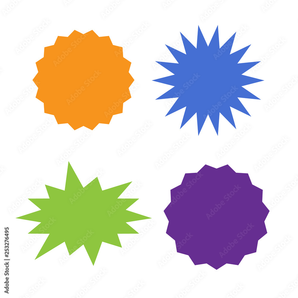 Different starburst vector. Starburst isolated icons set Different starburst vector. Starburst isolated icons set