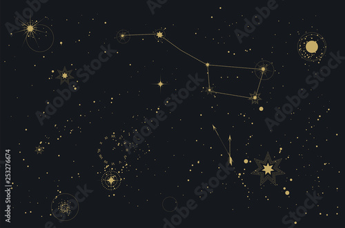 Astronomy starry sky cosmos constellation polar bear