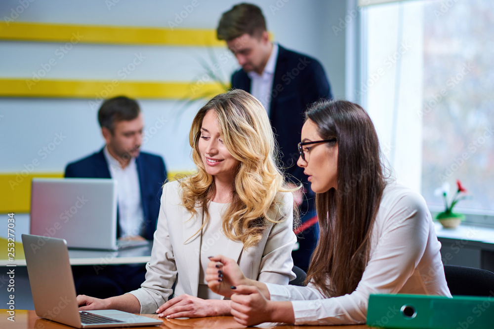 Mature women ladies at meeting table discussing a business plan Mature women ladies at meeting table discussing a business plan