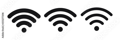 Wireless and wifi icon or wi-fi icon sign for remote internet access, Podcast vector symbol, vector illustration photo