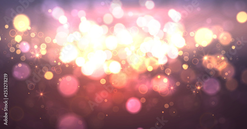 Magic background with bokeh and stars.