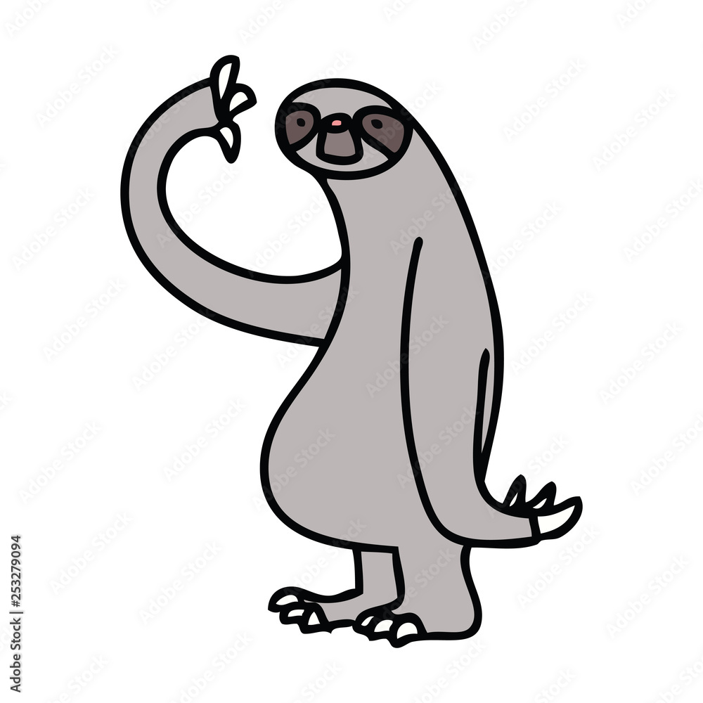 quirky hand drawn cartoon sloth quirky hand drawn cartoon sloth