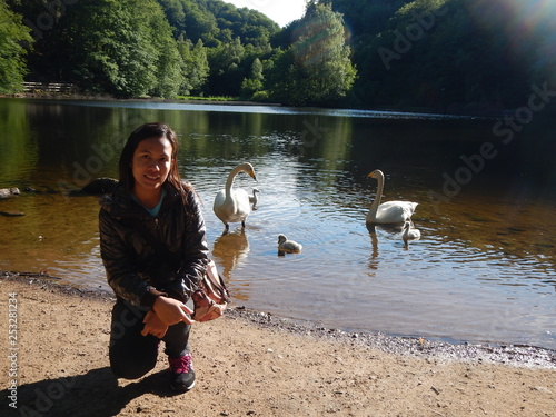 Woman enjoying outdoors in Sweden
