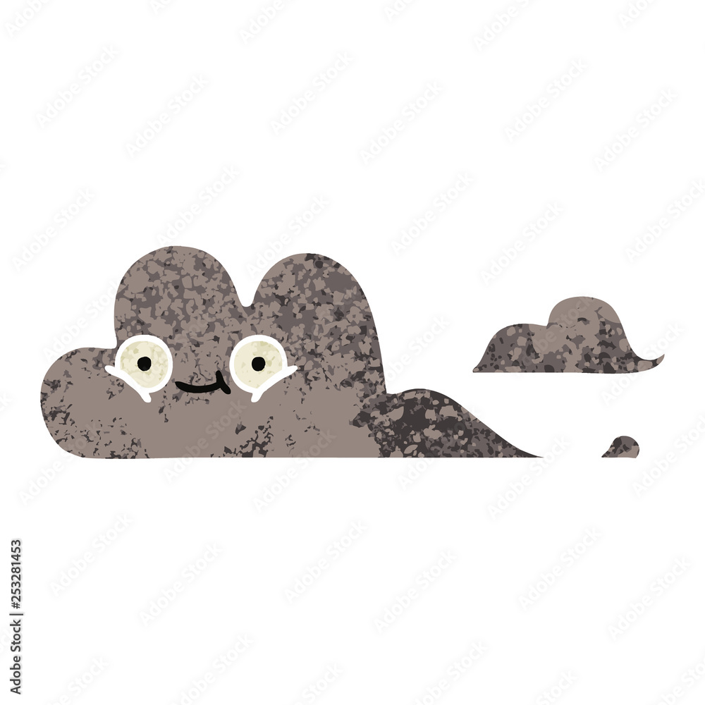 retro illustration style cartoon storm cloud retro illustration style cartoon storm cloud