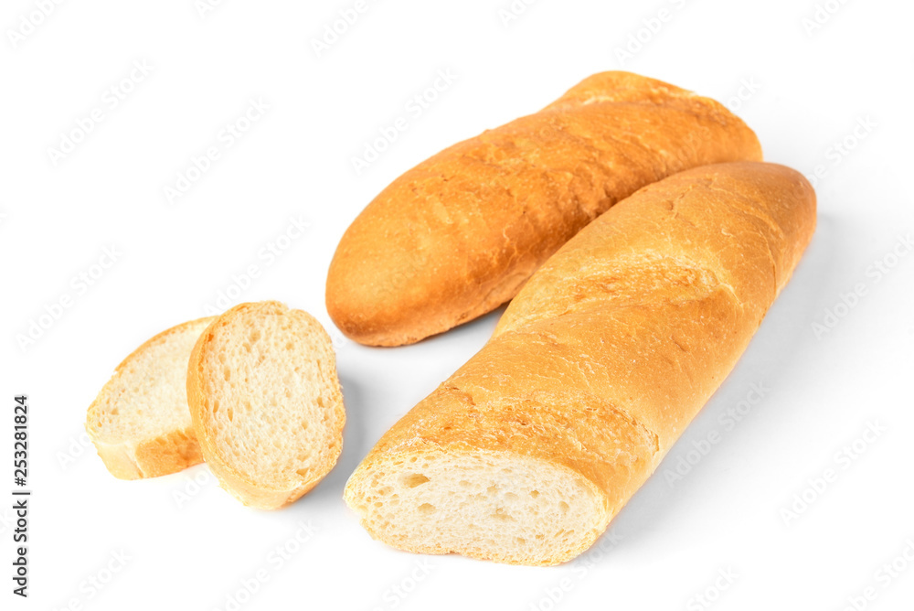 Baguette isolated on white background. Baguette isolated on white background.