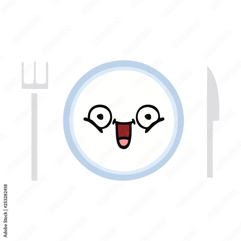 flat color retro cartoon dinner plate flat color retro cartoon dinner plate