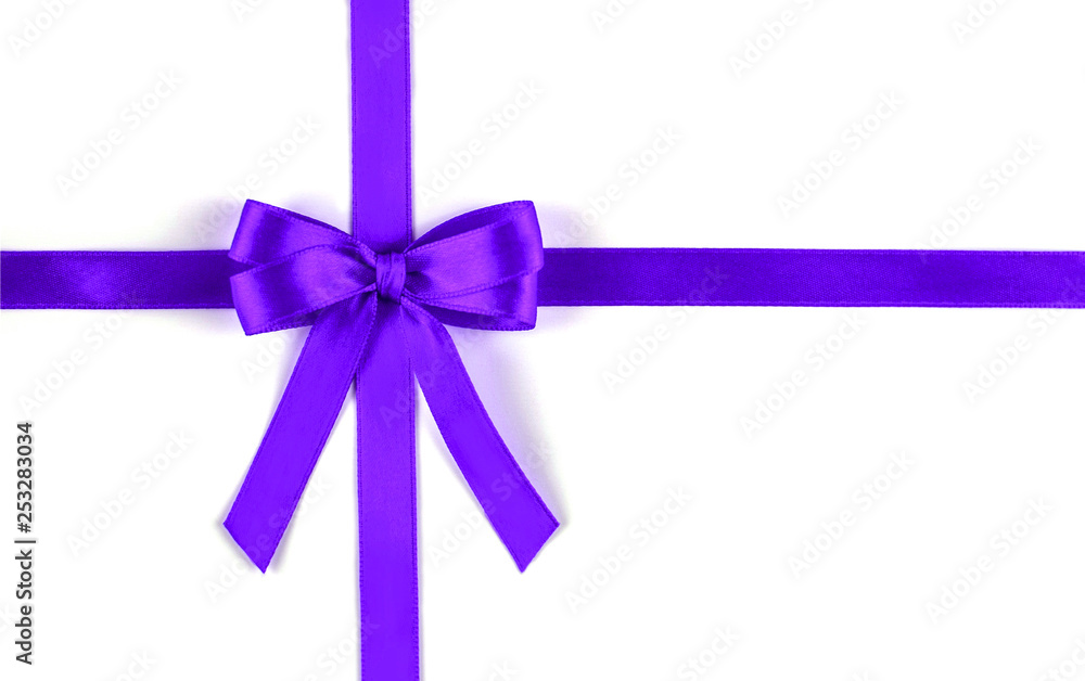 Shiny purple silk ribbon on white background. Shiny purple silk ribbon on white background.