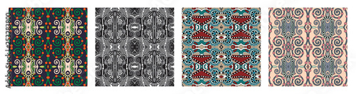 seamless geometry vintage pattern, ethnic style ornamental background, ornate floral decor