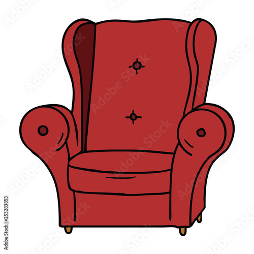 cartoon doodle of an old armchair