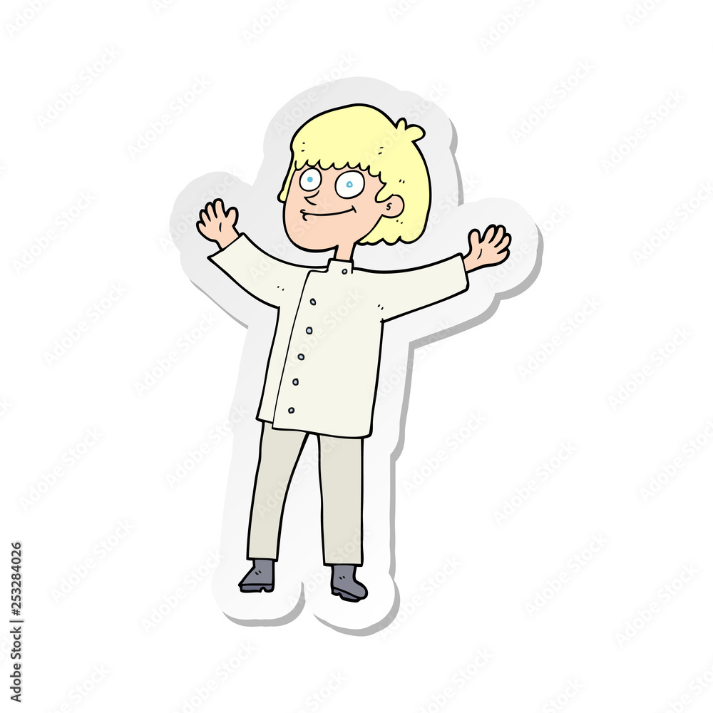 sticker of a cartoon chef sticker of a cartoon chef
