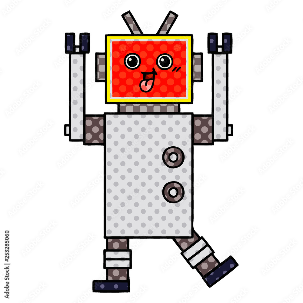 comic book style cartoon robot comic book style cartoon robot