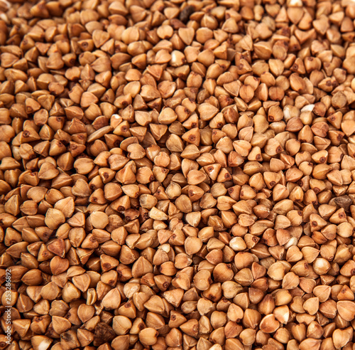 background of buckwheat cereal close up
