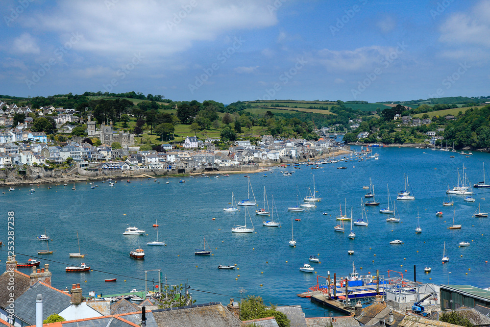 Elevated View over Polruan and Fowey in South Cornwall