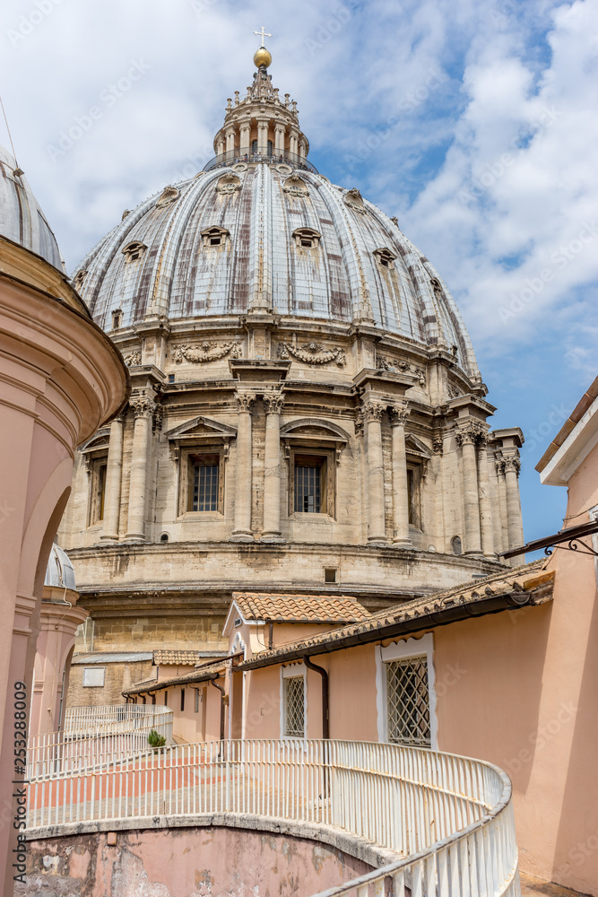 The dome of Saint Peters basilica at Vatican City The dome of Saint Peters basilica at Vatican City