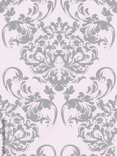 Baroque texture pattern Vector. Floral ornament decoration. Victorian engraved retro design. Vintage fabric decors. Luxury fabrics