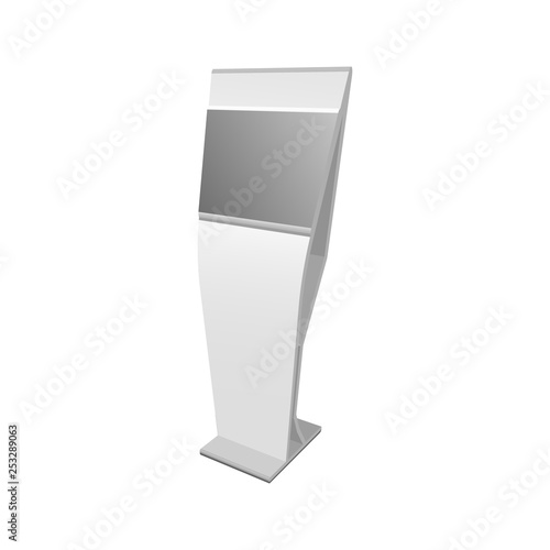 Payment terminal or advertising stand. Illustrations isolated on white background. Graphic concept for your design