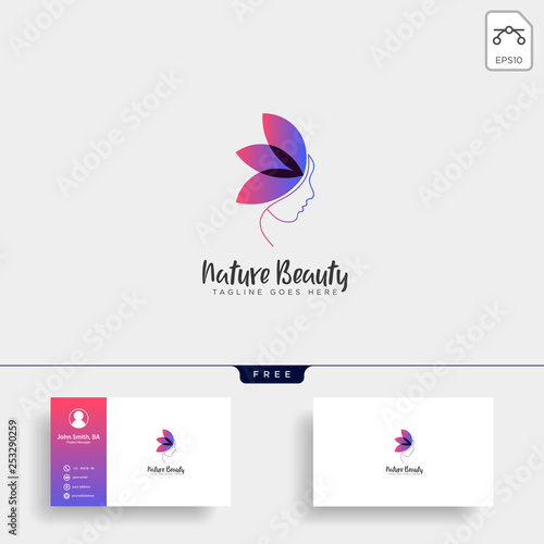 beauty cosmetic line art logo template vector illustration icon element